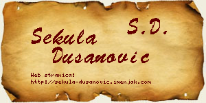 Sekula Dušanović vizit kartica